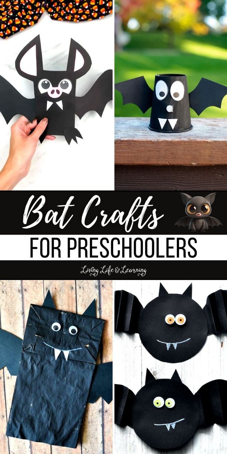 Bat Crafts for Preschoolers Bats Crafts Preschool, Bat Crafts, Bat Craft, Crafts For Preschoolers, Halloween Crafts Preschool, Diy Preschool, Crafts Preschool, Library Activities, Puppet Crafts