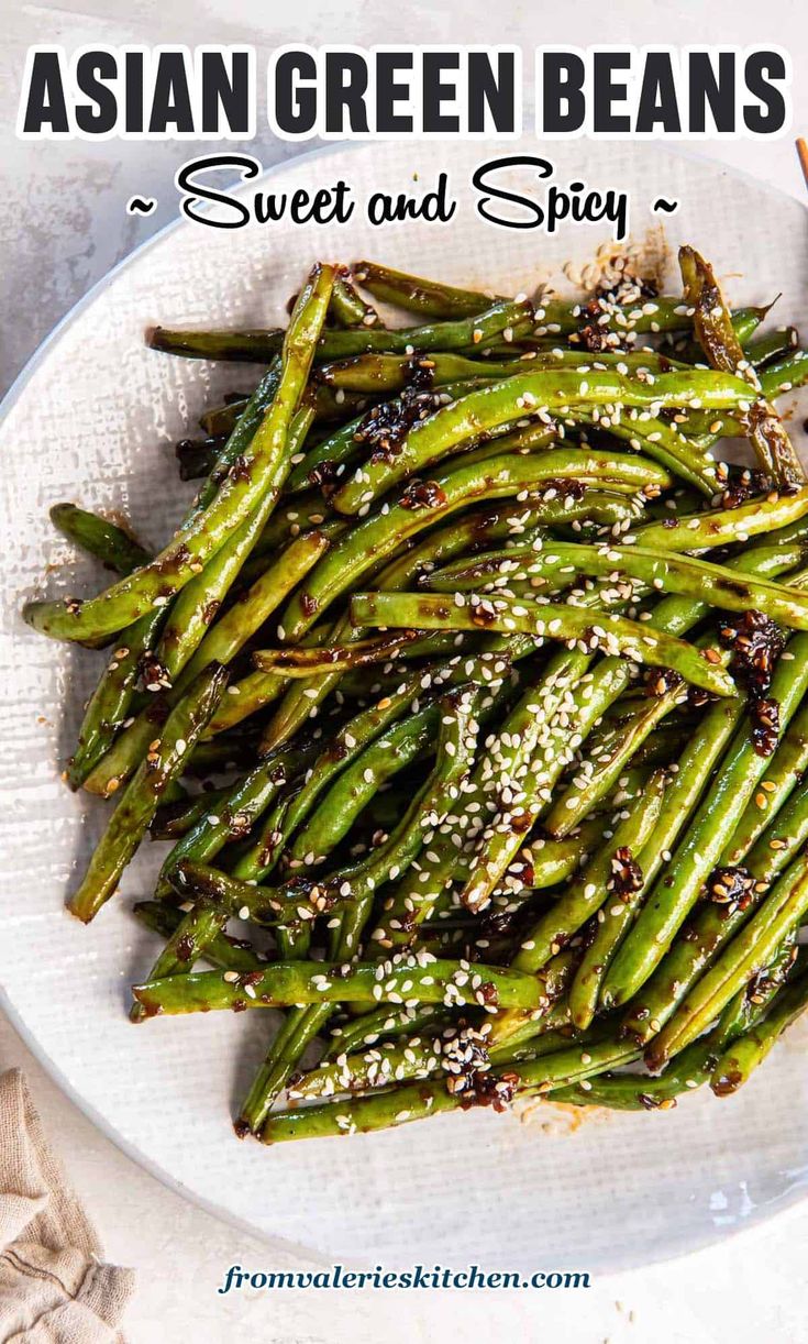 Asian Inspired Green Beans, Wok Green Beans, Green Bean Recipes Spicy, Sticky Green Beans, Spicy Asian Green Beans, Sesame Green Beans Asian, Asian Green Beans And Mushrooms, Crispy Asian Green Beans, Sweet And Spicy Green Beans