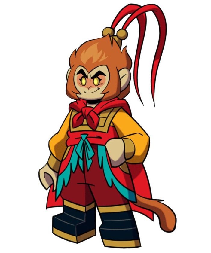 a drawing of a cartoon character dressed up as a monkey with a red scarf around his neck