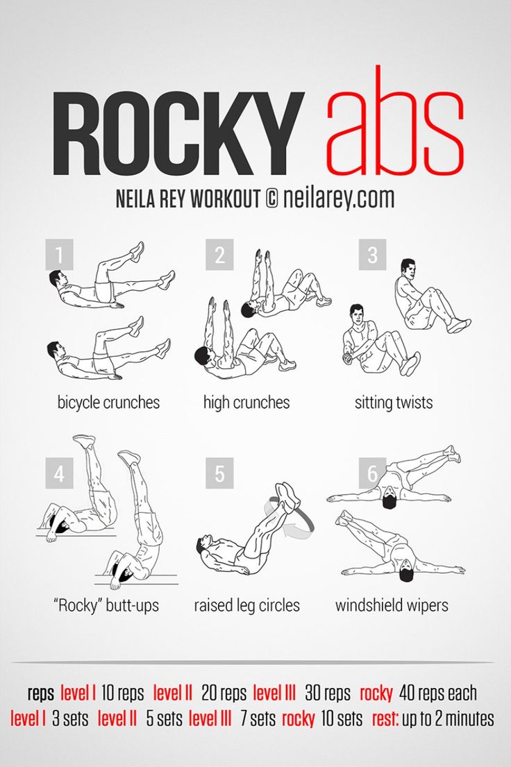 a poster with instructions on how to do the rocky abss workout for beginners