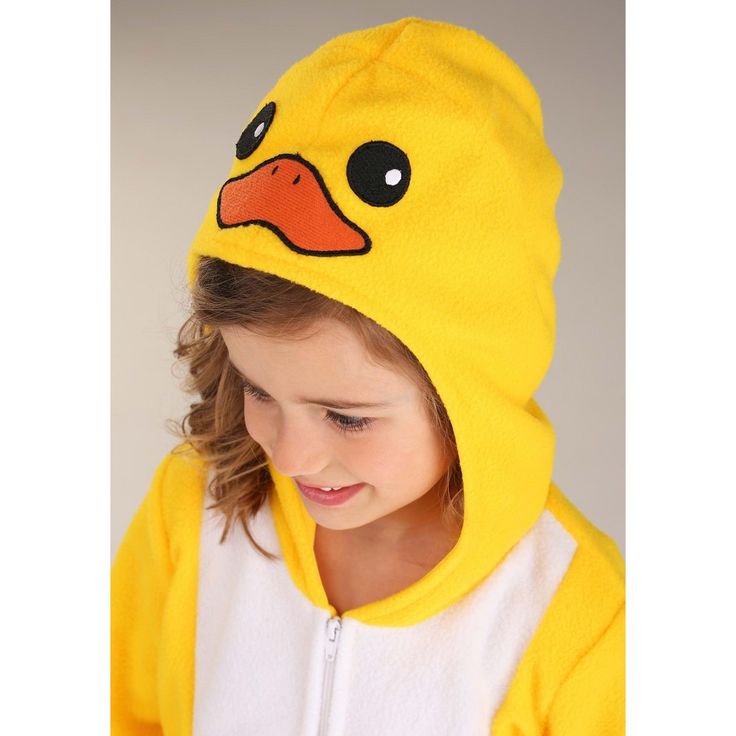 Your child will be ready for a rainy day, a Halloween celebration, or a cozy cuddle in bed when they have this Toddler Yellow Duck Onesie! This fleece jumpsuit zips down the front and has orange rib knit cuffs at the wrists and ankles. The hood has an adorable duck face on it, and the back of the onesie even has a small duck tail! Casual Winter Onesie For Costume Events, Casual Winter Onesie Costume, Playful Hooded Onesie For Sleepovers, Playful Long Sleeve Onesie For Costume, Playful Long Sleeve Onesie For Costumes, Playful Winter Onesie For Bedtime, Playful Long Sleeve Onesie Costume, Cute Hooded Onesie For Playtime, Playful Hooded Onesie For Playtime