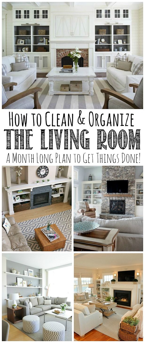 how to clean and organize the living room