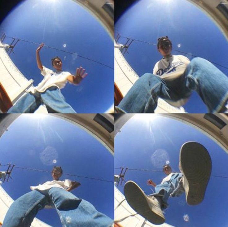 multiple shots of a man doing tricks on his skateboard in front of the camera