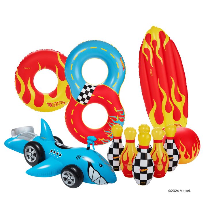 Hot Wheels Pool Float collection Sprinkler Party, Cute Hot Wheels, Hot Weals Birthday, Sleepover Beds, Water Hammock, Hot Wheel Collection, Hot Wheels Sizzlers, Vintage Hot Wheels, Kids Beach Towels