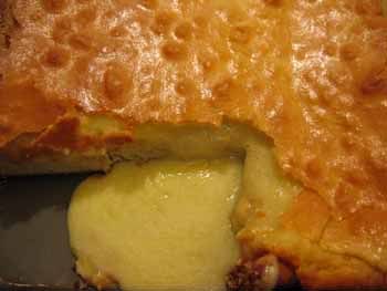 an apple pie is cut in half and ready to be eaten with the crust removed