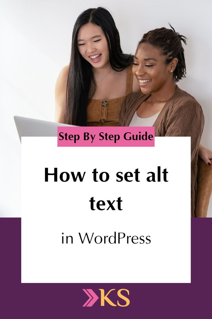 two women sitting on a chair with the words how to set at text in wordpress