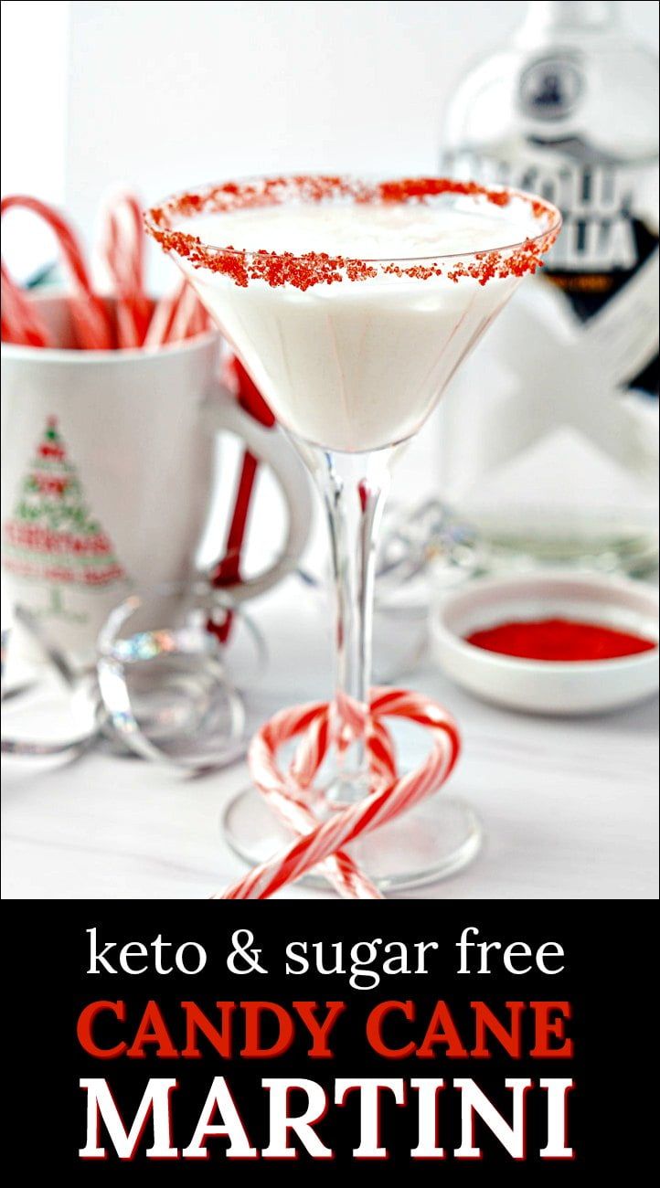 keto and sugar free candy cane martini