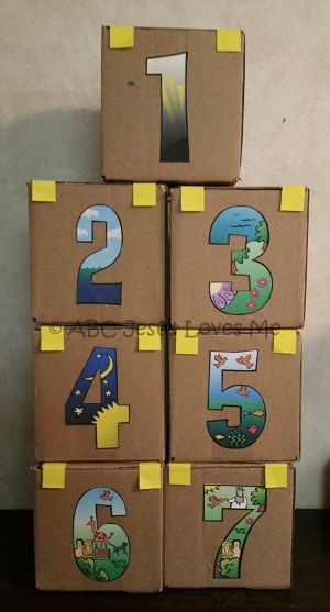 several cardboard numbers are stacked on top of each other