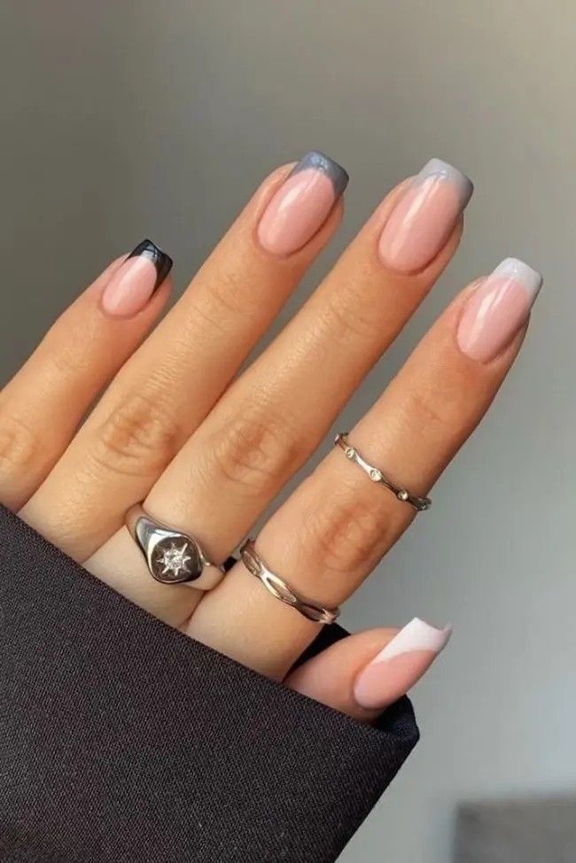 Grey Nail Designs, Unghie Sfumate, Simple Fall Nails, Nagellack Trends, Fall Nail Trends, Cute Nails For Fall, Simple Gel Nails, Gray Nails, Fall Nail