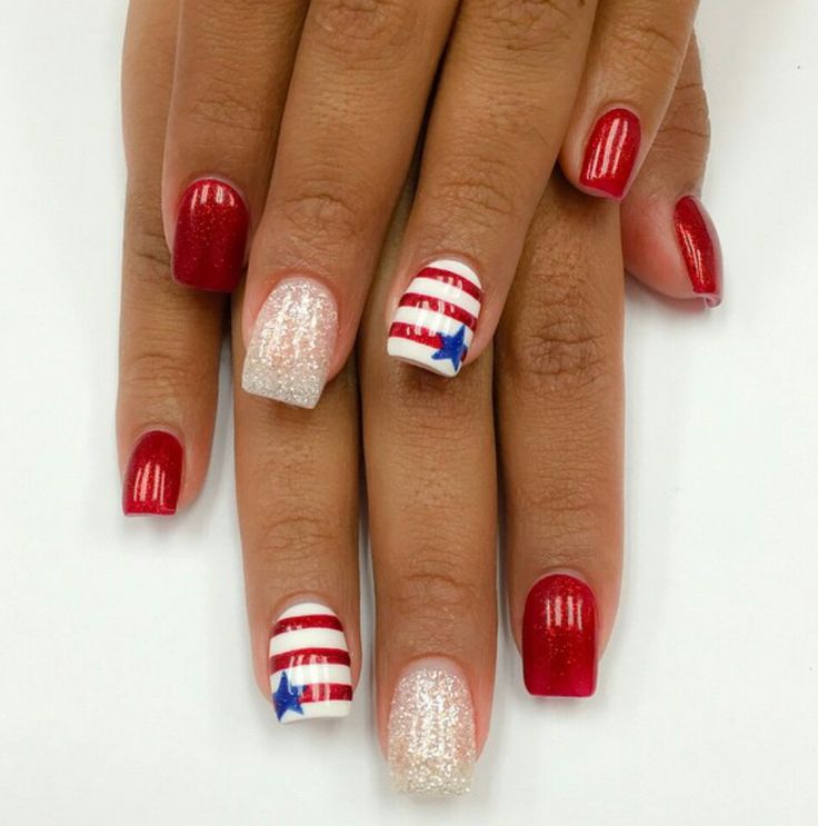 4th Of July Nail Ideas Simple, July 4 Nail Designs, Cute Summer Fourth Of July Nails, Patriot Nails 4th Of July, Nail Designs July 4th, July Nail Designs Summer, Fourth Of July Fingernails, July 4th Nails Designs Short, July 4th Nails Designs Independence Day