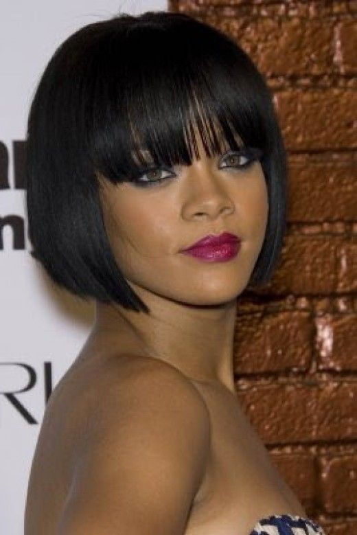 1920s+Women's+Hairstyles+Bob | Celebrity Style: Bob Hairstyles for Black Women African American Bobs Hairstyles, Black Haircut Styles, Black Bob Hairstyles, Cute Bob Hairstyles, Rihanna Hairstyles, Short Black Hair, Curled Hair, Short Haircut Styles, Short Black Hairstyles