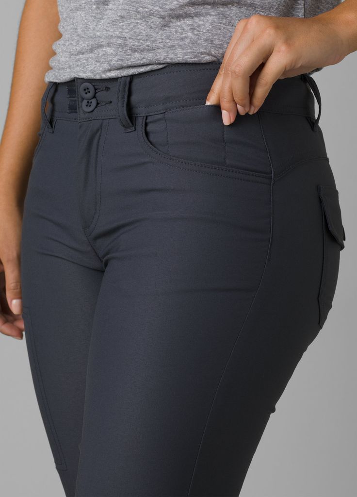 Halle Pant II | prAna 4-way Stretch Outdoor Pants With Side Pockets, Outdoor Bottoms With Side Pockets And Tapered Leg, Functional Mid-rise Pants With Comfort Waistband, Functional Bottoms With Comfort Waistband In Recycled Polyester, Functional Mid-rise Bottoms With Hip Pockets, Nylon Bottoms With Pockets For Travel, Versatile Bottoms With Functional Pockets, Stretch Bottoms In Recycled Polyester For Outdoor Activities, Travel Bottoms With Elastic Waistband And Nylon Material