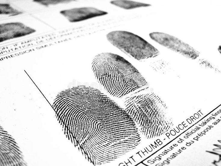 several fingerprints are shown on a sheet of paper