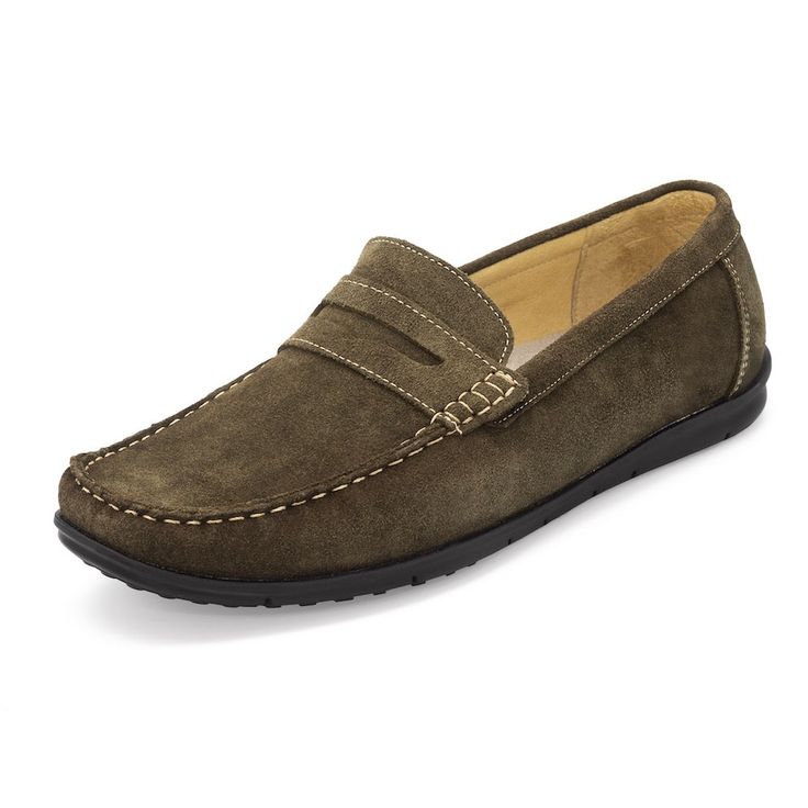 | Olive Casual Business Loafers With Cushioned Footbed, Casual Slip-on Dress Shoes With Rubber Sole, Casual Slip-on Dress Shoes With Removable Insole, Casual Slip-on Dress Shoes With Cushioned Footbed, Casual Slip-on Dress Shoes With Moc Toe, Business Casual Slip-on Boat Shoes With Leather Sole, Masculine Round Toe Moccasins For Business Casual, Comfortable Business Loafers With Rubber Sole, Casual Moc Toe Loafers With Leather Sole