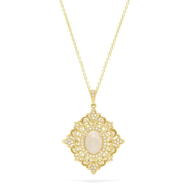 Effy Aurora 14K Yellow Gold Opal and Diamond Pendant, 1.24 TCW Effy Jewelry, Yellow Stone, Women Diamond, Opal Pendants, Jewelry Tutorials, Gold Yellow, Diamond Pendant, Round Diamonds, Aurora