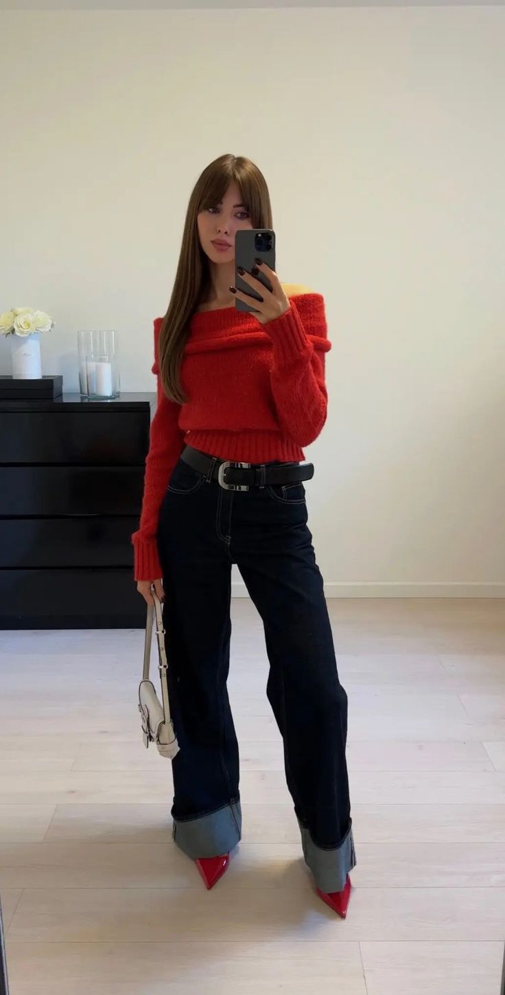 Italian Outfits, American Beauty, Mode Inspo, Red Outfit, Looks Chic, Look Vintage, 가을 패션, Looks Style, Outfit Casual