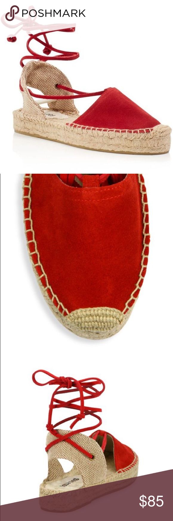 Soludos Lace-Up Platform Espadrilles Suede platform espadrille with on-trend lace-up styling, 1"platform. Suede upper. Rubber sole. Soludos Shoes Espadrilles Red Leather Espadrilles For Spring, Red Casual Espadrilles With Flat Heel, Casual Red Flat Heel Espadrilles, Casual Red Espadrilles With Flat Heel, Casual Red Flat Espadrilles, Red Leather Casual Espadrilles, Red Leather Espadrilles, Spring Red Leather Espadrilles, Red Leather Round Toe Espadrilles