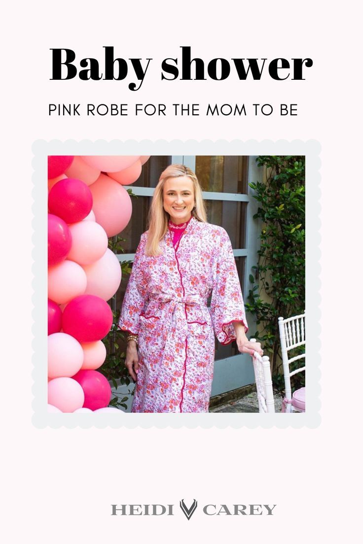 Our Pink Floral Robe with Scarlet Scalloping is the perfect baby shower gift for the mom-to-be!. #HeidiCarey #GiftsForMom #HospitalBag #MaternityRobe #NewMom #BestGifts #KimonoRobe #MaternityRobe Pink Feminine Robe For Sleepover, Feminine Pink Robe For Sleepover, Pink Spring Robe For Relaxation, Pink Robe For Spring Relaxation, Spring Feminine Robe With Kimono Sleeves, Pink Summer Robe For Sleepover, Pink Robe For Sleep And Spring Season, Pink Floral Print Robe For Home, Pink Robe For Spring Sleepwear