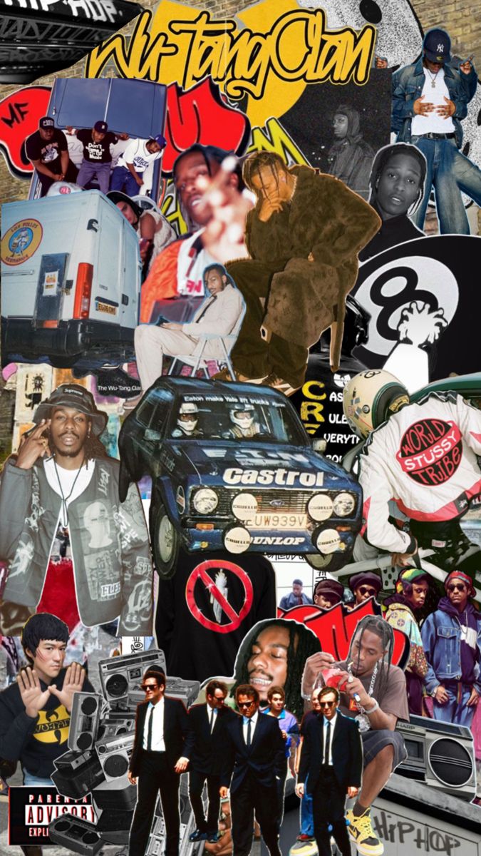 Hip Hop Collage, Nike Wallpaper, 90s Vibes, Wu Tang, Hip Hop, Collage