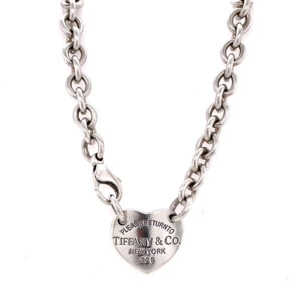 Tiffany Necklace Choker, Tiffany And Co Teardrop Necklace, Luxury Sterling Silver Heart Charm Necklace, Luxury Silver Heart Necklace With Heart Charm, Elegant Double Heart Necklace With Lobster Clasp, Luxury Double Heart Necklace, Luxury Sterling Silver Heart Necklace, Timeless Necklaces For Valentine's Day, Luxury Engraved Heart Cut Necklace