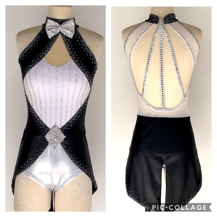 two pictures of a woman's leotard and halter top with sequins on it