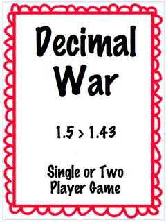 Decimal Numbers, Desk Game, Comparing Decimals, Desk File, Math Decimals, Grade 6 Math, Fifth Grade Math, Fast Finishers, Fourth Grade Math