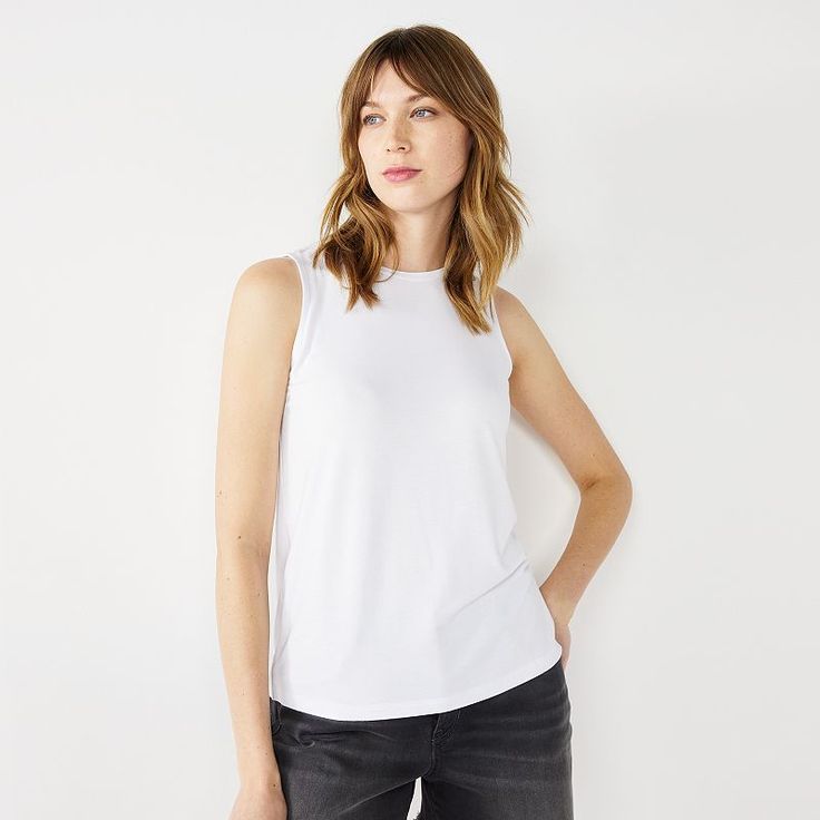 Versatile style. This women's tank top from Nine West will be your go-to pick. Click on this WOMEN'S GUIDE to find the perfect fit and more! High necklineFIT & SIZING Loose fitFABRIC & CARE Polyester, rayon, spandex; Rayon, spandex Machine wash Imported Size: Small. Color: White. Gender: female. Age Group: adult. Pattern: Solid. Basic Racerback Top For Everyday, Versatile White Racerback Top, Versatile Everyday Muscle Tee, Everyday Tank Vest Top, Versatile White Tank Top With Tank Straps, White Sleeveless Everyday Tank Top, White Sleeveless Tank Top For Everyday, Stretch Tank Top For Everyday, Basic Sleeveless Everyday Camisole