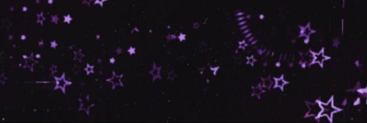 purple stars are scattered all over the dark background in this image, it looks like they have been made out of paper