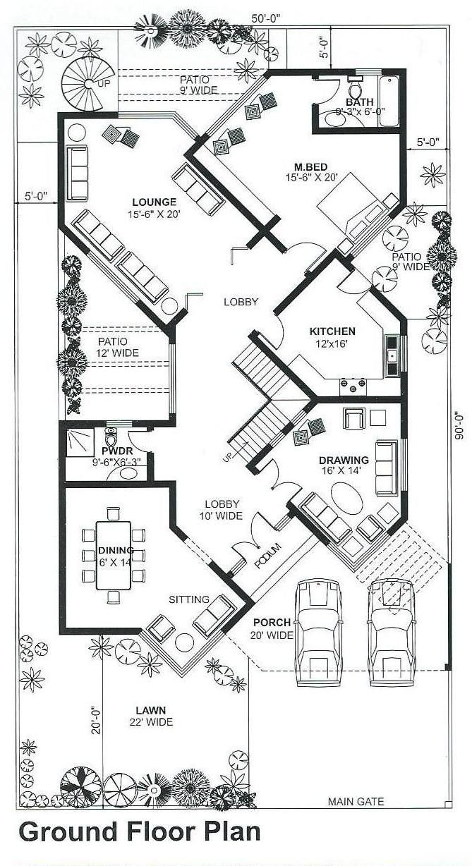 the ground plan for a house