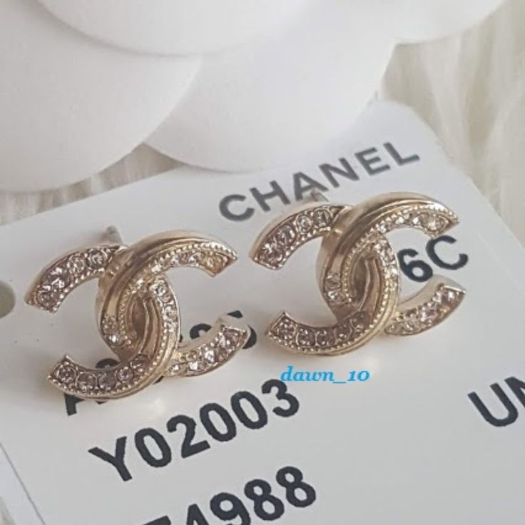 Very Rare Pair Of Chanel Classic Small/Mini Crystal Cc Earrings In Gold Tone Hardware. Measures Aprrox. 0.5" Left To Right. No Flaws. Comes With Box And Tag. Designer Gold Diamond Earrings For Anniversary, Designer Gold Earrings With Diamond Accents, Designer Diamond Earrings For Anniversary, Luxury Gold Diamond Earrings Aaa Quality, High-end Gold Jewelry For Evening, Designer Diamond Earrings For Gift, Elegant High-quality Gold Jewelry, Designer Gold Diamond Earrings As Gift, Designer Earrings For Anniversary