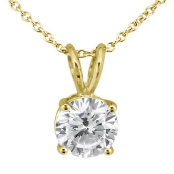 1.00ct. Round Diamond Solitaire Pendant in 18k Yellow Gold (H, VS2) Round Diamond Pendant, Diamond Solitaire Pendant, Jewelry Pendants, Diamond Education, Gold Diamond Jewelry, Diamond Carat, White Gold Earrings, Yellow Gold Bracelet, Solitaire Pendant