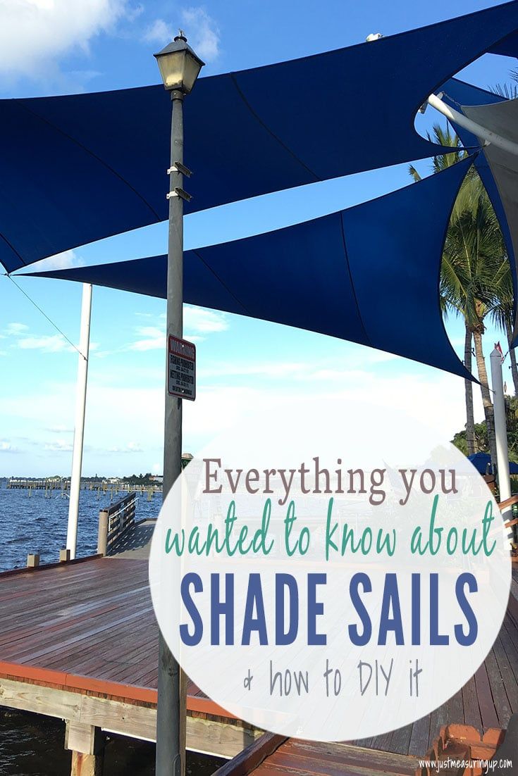 an umbrella with the words everything you wanted to know about shade sails and how to diy it