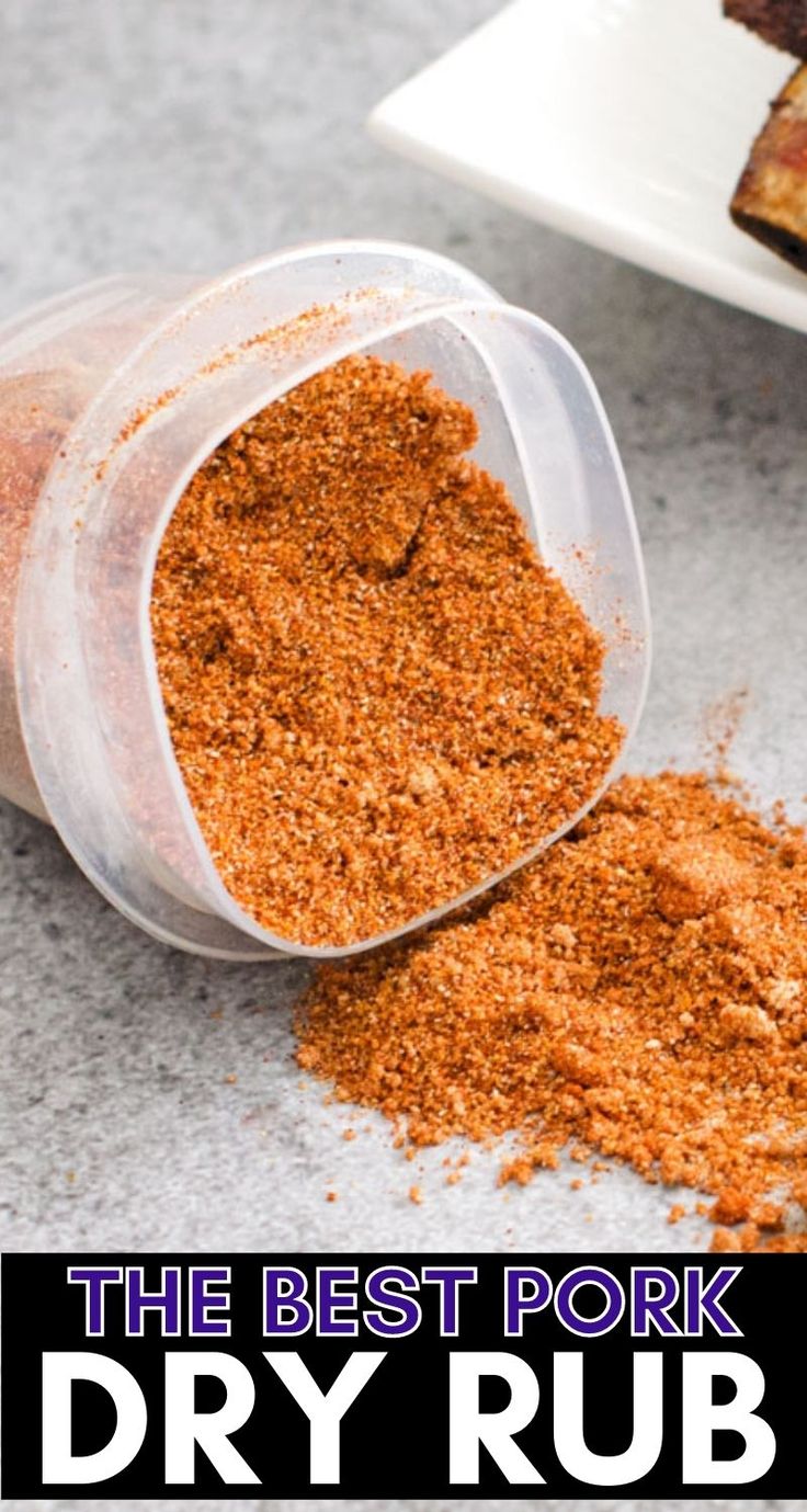 the best pork dry rub is in a plastic container