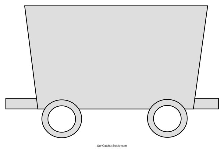 an outline of a wagon with wheels