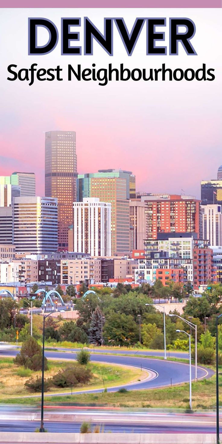 the cover of denver's safest neighborhood is shown in front of a cityscape