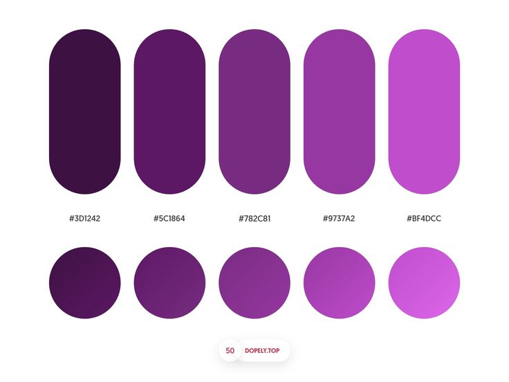 the different shades of purple are shown in this graphic style, and each color is unique