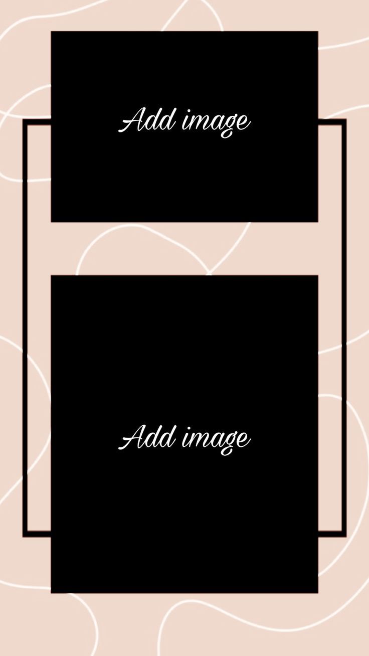 two black square frames with the words add image