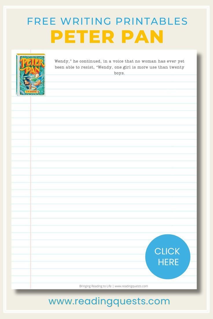 Book cover with text overlay "A Quick Book Summary" to promote Peter Pan. Peter Pan Printables, Peter Pan Book, Make Reading Fun, Writing Printables, Peter And Wendy, Comprehension Skills, Story Starters, Reading Comprehension Skills, Printable Books