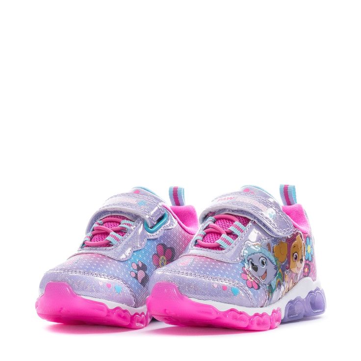 Engineered for fun, smiles, and all-day play. The Paw Patrol toddlers' athletic shoes are lined with a comfortable soft fabric, cushioned with a comfortable midsole, and have a rubber sole with a bumper toe for durability. Nothing can stop your toddler from enjoying their day with these cute athletic shoes on their feet. Hook-and-loop strap closure with an elastic front. Textile and synthetic upper. Soft fabric lining. Heel pull-tab. Bumper toe. Cushioned insole. Molded translucent midsole. Rubb Non-slip High-top Sneakers For Playtime, Playful Breathable Sneakers With Round Toe, Playful Breathable Round Toe Sneakers, Playful Synthetic Sneakers With Rubber Sole, Playful Sneakers With Rubber Sole And Synthetic Material, Synthetic Round Toe Sneakers For Playtime, Playful Lace-up Sneakers For Sports, Sporty Sneakers With Rubber Sole For Playtime, Casual Non-slip Sneakers For Play