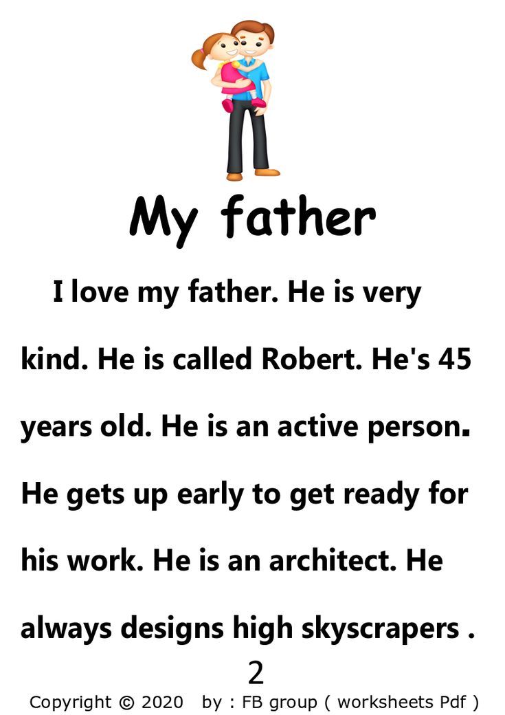 a poem that says,'i love my father he is very kind of kid