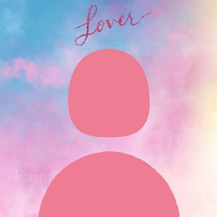 the word love is written on top of a pink and blue background