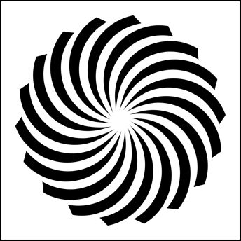 an abstract black and white spiral design