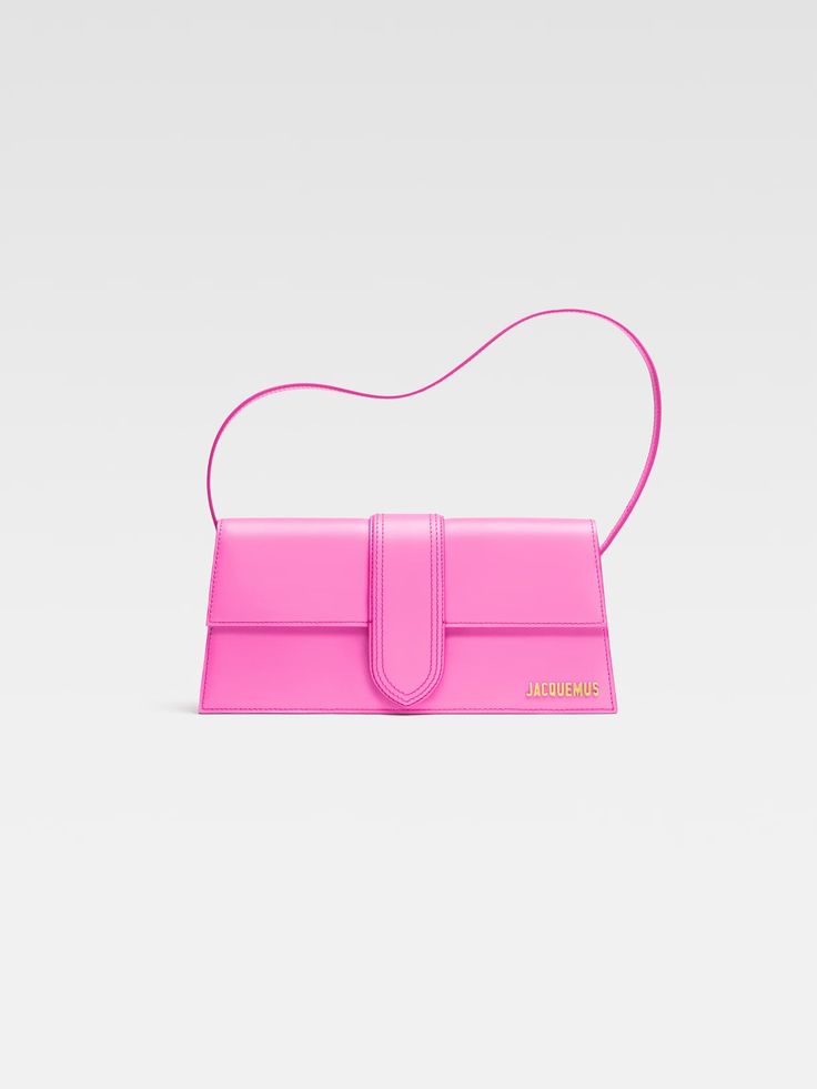 LE BAMBINO LONG Designer Flap Bag With Top Carry Handle, Leather Flap Bag With Dust Bag, Pink Leather Double Flap Bag, Classic Pink Flap Bag With Detachable Strap, Designer Double Flap Bag With Top Carry Handle, Designer Pink Double Flap Shoulder Bag, Pink Designer Double Flap Shoulder Bag, Pink Double Flap Shoulder Bag With Detachable Strap, Luxury Pink Flap Bag