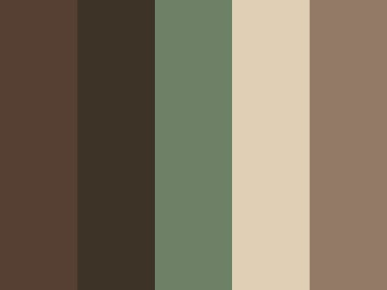 the color palette is brown and green