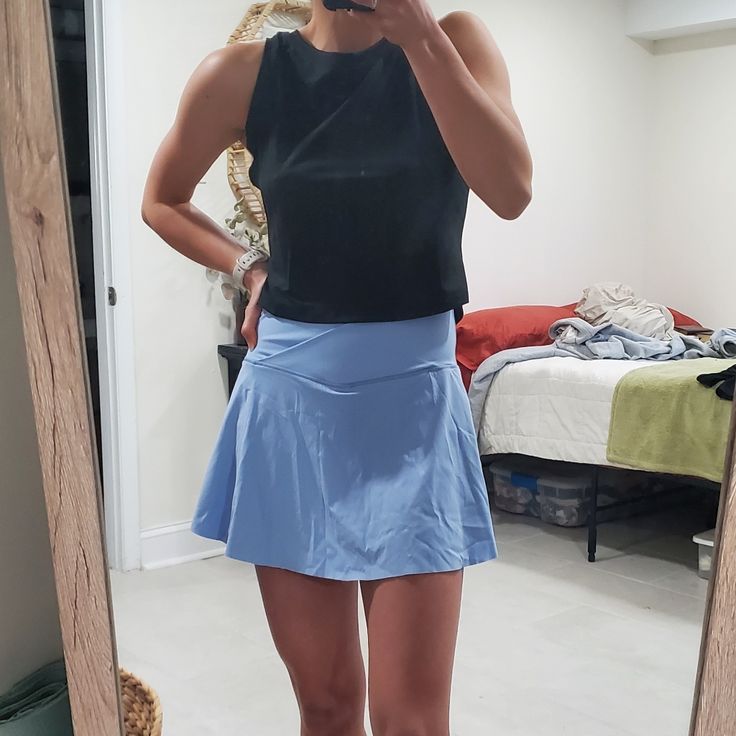 Brand New! These Are So Cute And Comfortable! There Is A Pocket In One Of The Legs Of The Shorts Which Is Very Helpful For Hiding Keys, Etc. Sporty Blue Skort With Built-in Shorts, Sporty Blue Short Length Skort, Blue Workout Skort For Summer, Blue Athleisure Tennis Skirt For Spring, Blue Athleisure Tennis Skirt, Summer Workout Blue Skort, Sporty Short Blue Tennis Skirt, Blue Athleisure Tennis Skirt For Sports, Blue Tennis Skirt With Built-in Shorts For Summer