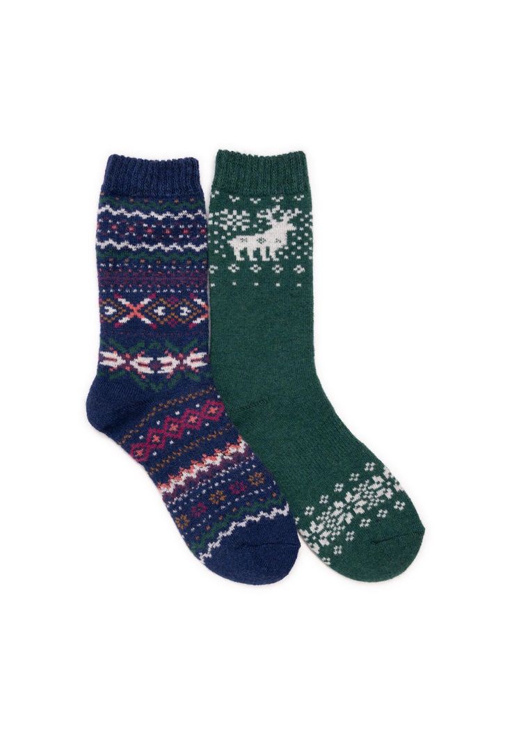 Keep the cold out and the warmth in with MUK LUKS® Men's 2 Pair Pack Wool Socks. Blended with wool, these socks will not only keep toes warm, youll also look stylish with fun patterns.58% Polyester, 25% Wool, 12% Acrylic, 4% Elastane, 1% Spandex Upper3.00 Boot leg circumferenceSocks available in sizes OS - OS full sizes only | Plus Size Women's 2 Pack Wool Socks by MUK LUKS in Multi Blue Green (Size ONESZ) Green Winter Socks, Comfortable Green Winter Socks, Winter Nordic Knitted Socks, Nordic Knitted Winter Socks, Comfortable Winter Socks For Outdoor, Cozy Winter Socks With Fair Isle Pattern, Comfortable Socks For Cold Winter Weather, Comfortable Winter Socks With Fair Isle Pattern, Green Socks For Outdoor Winter Activities