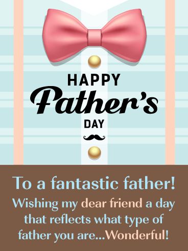 a happy father's day card with a bow tie