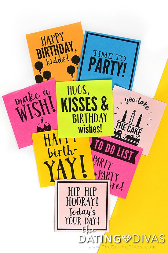 six birthday cards with the words happy birthday written in different colors and font on them