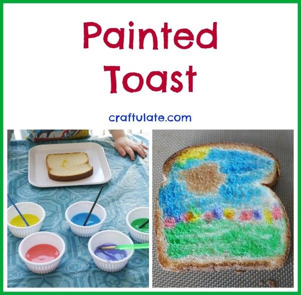 painted toast is an easy art project for kids to make