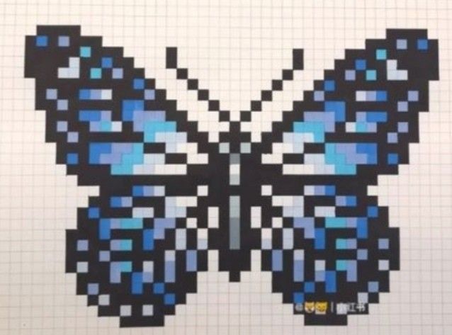 an image of a butterfly made out of pixels